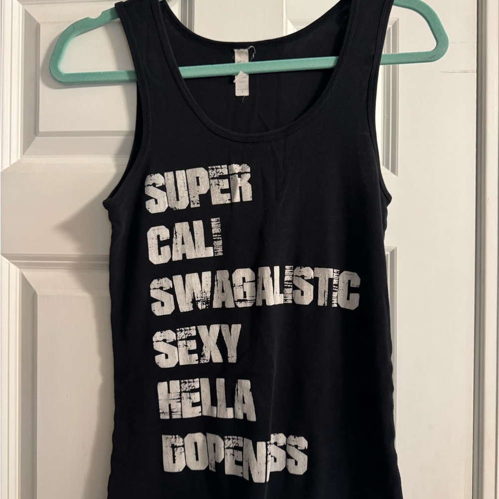 Black Graphic Tank Top